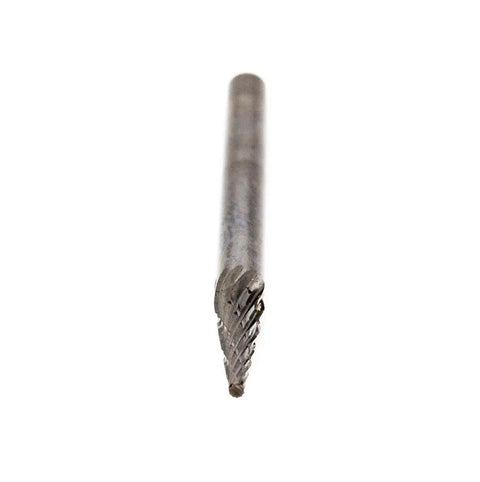 One Eighth Inch Pointed Cone Tungsten Carbide Die Grinder Bits Double Cut Pro Grade Heavy Duty For Woodworking Metal Deburring