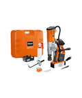Rugged Heavy Duty 18V Cordless Magnetic Base Drill With A Killer Brushless Motor And Rock Solid Frame, includes case and accessories.