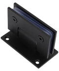 Frameless Glass Shower Door Hinge In Stainless Steel, Dual Direction Close For 8 To 12mm Thick Glass, shown in black finish