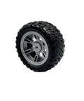 Single wheel from 4 Piece 60mm Toy Car Wheel Set With Rubber Tires And 3mm Shafts For RC Cars Trucks Robots And DIY Model Projects Rad Replacement Part For Hobbyists And Kid Builders Kit Builds.