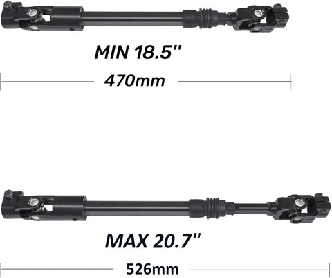 Power Steering Intermediate Shaft Assembly Replacement for Jeep Cherokee 1984 1991 1993 1994 Comanche 1986 1992 Wagoneer 1984 1990 with U Joint Coupler OEM Style Fit Durable Steel Construction Smooth Steering and Plug And Play Install, 18.5-20.7 in