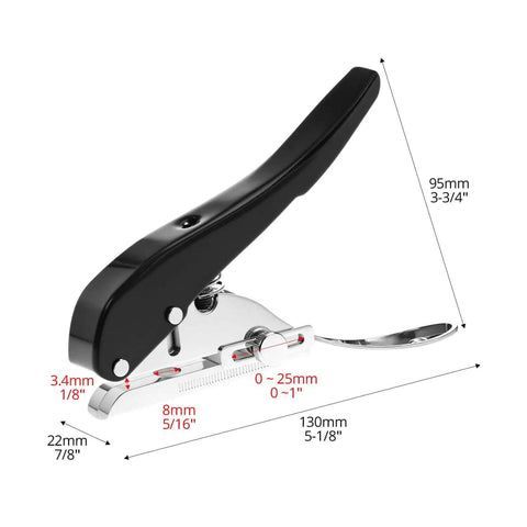 Beefy Built To Last Handheld Hole Punch 8mm Five Sixteenth Inch For Cards Tags Plastic Cardboard Zinc Alloy Construction