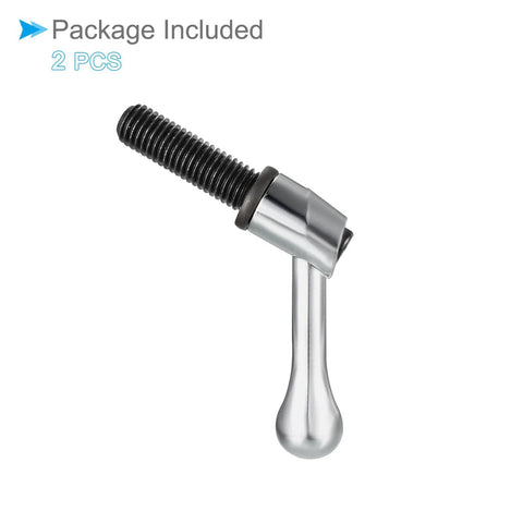 Clamping Lever Handles With M12 40mm Thread For Precise Quick Release Adjustments Locking Rotating Bolts In Durable Silver Tone Ideal For Lathe