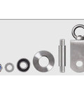 Two Pack Heavy Duty H Groove Caster Wheels Built Like A Tank Featuring 304 Stainless Steel Directional Rollers And Dead Quiet 360 Spin Smooth Glide For Sliding Doors And Wire Rope Tracks components including washers and screws.