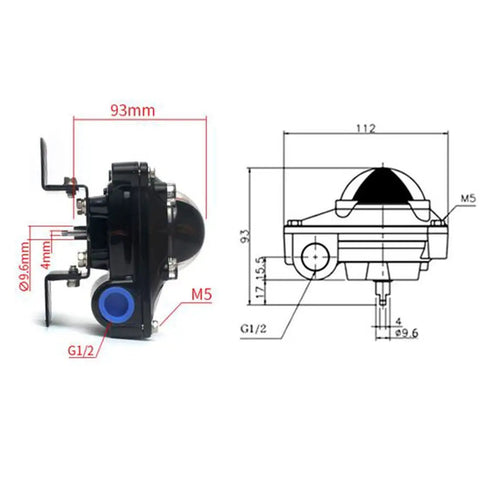 Industrial Grade Rugged Limit Switch Box For Pneumatic Valves With 2SPDT Mechanical Switches Valve Position Indicator