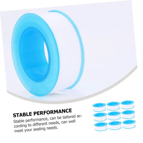 Plumber Grade PTFE Thread Tape 10 Rolls For Pipe Threads Water Tight Sealant High Temperature Resistant Flexible Durable