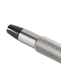 Close-up of a metal needle clamp from the Slick 3-Pc Pin Vise Hand Drill Set for Watch Repair, showcasing textured grip and fine tip.