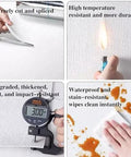 Heavy Duty Gray Self Adhesive Wallpaper Roll With Aluminum Foil Backing For Interior Walls Heat Cold Mold Resist Easy Cleanup No Fuss Removable Wallcovering 50 Cm X 70 M Long, showing durability tests and easy cleanup.