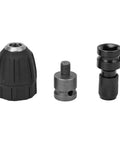 Rock Solid 9-Pcs 1/2in Impact Socket Set For Auto Repair Made From Tough High Carbon Steel With Sleek Black Coating For Heavy Duty Bolt And Nut Jobs That Need Quick Grippers And Fastener Removal, three impact socket pieces