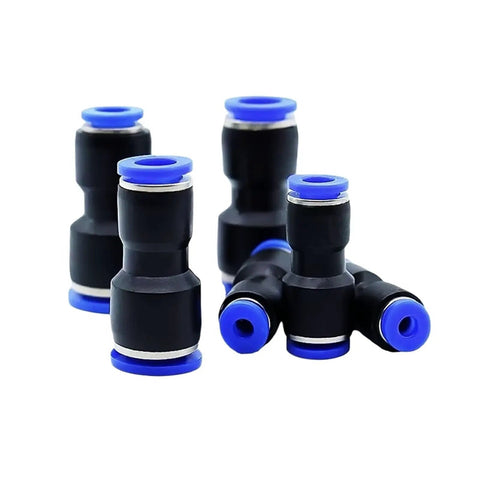 Hot Pick Bulk 50 Or 100 Pack PV PU Pneumatic Fittings Water Pipe Connector Tube Quick Couplings Release Joint Push In For Air Hose 4mm 6mm 8mm 10mm 12mm 16mm Garden PVC Tubing Easy Install, black blue fittings