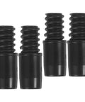 Solid Black Plastic Threaded Handle Tip Adapters For Brooms and Mops Fix Broken Ends Secure Rivet Install Heavy Duty Cleaning Tool Repair Kit four black plastic threaded handle adapters