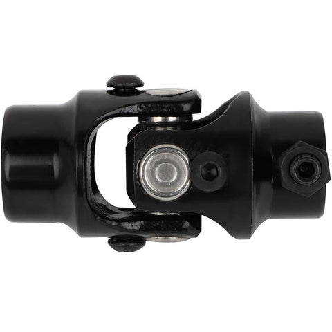 Black 3/4-36 Spline to 3/4 Inch Round U-Joint Steering Universal Joint Coupling, beefed-up 83mm for smooth operation.