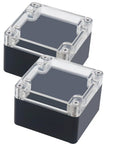 IP65 Waterproof Outdoor Junction Box Pack Of 2 ABS Plastic Project Box Electrical Enclosure Weatherproof Case 3.27 x 3.19 x 2.20 Inches