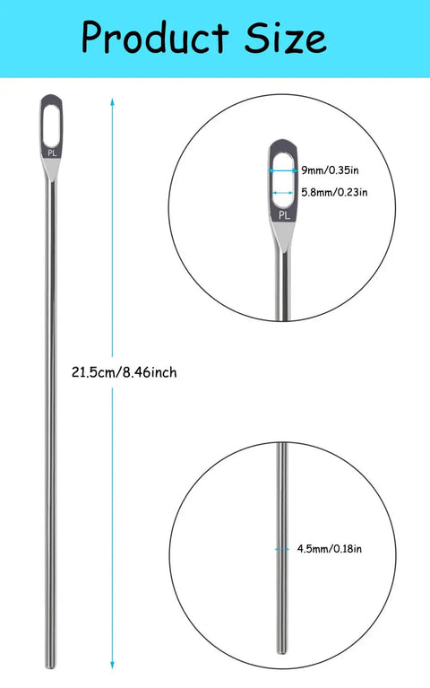 Fast And Easy No Fuss Drawstring Threader Tool For Jackets Pants Shorts And Hoodies, 8.46 inch metal threader with size details