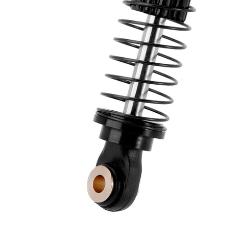 Close-up of Sweet 53mm 6g Oil Filled Threaded RC Shocks Absorbers, 1/18 TRX4M TRX4MT, focusing on spring and CNC build.