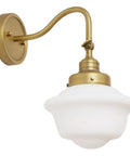 SongCiLT Vintage Sconce Wall Lighting with Milk White Glass Shade, elegant brass arm, softly rounded glass shade