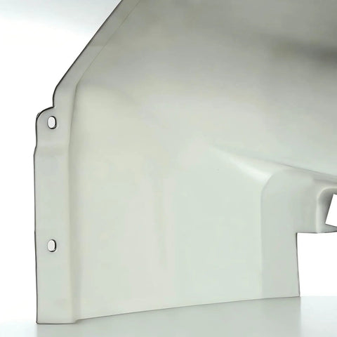Sick New Front Bumper End Cap Kit Fits Your 2014-2021 Toyota Tundra SR TRD Pro Limited CrewMax Double Cab Without Park Assist For That Fresh Rock Solid Look. White plastic front bumper end cap, close-up side view