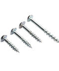 Beefy Woodworking Oblique Hole Self Tapping Screws Galvanized For Pocket Hole Jigs ST4 20 ST4 25 ST4 38 100 Pcs displayed in a row