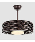 Modern Leafless Ceiling Fan And Led Light Fixture Slick Metallic Body Smooth Operator Airflow System Tough Anti Corrosion Build 110V Quiet Ventilator Golden Brown Choice, pendant light with unique metal design.