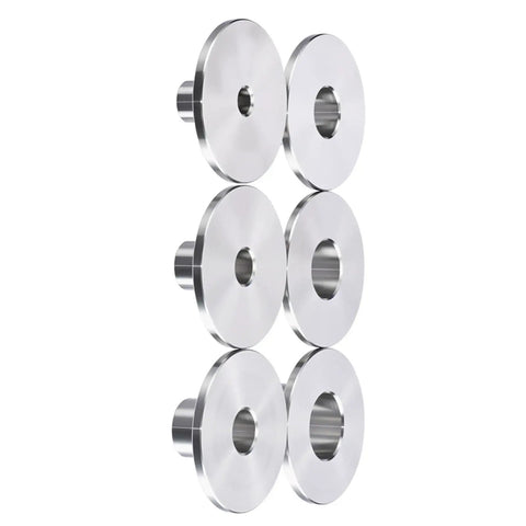 Top Shelf Stainless Steel Router Guide Bushing Set With Six Precision Sizes For Woodworking Templates, six precision bushings.