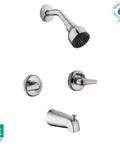 Aragon Two Handle Tub And Shower Faucet With One Spray Showerhead Chrome Finish Valve Included Refurbished And Tested