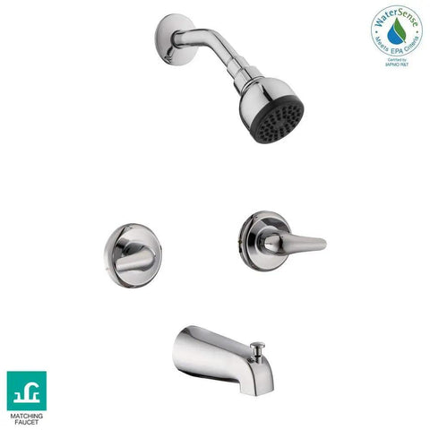 Aragon Two Handle Tub And Shower Faucet With One Spray Showerhead Chrome Finish Valve Included Refurbished And Tested