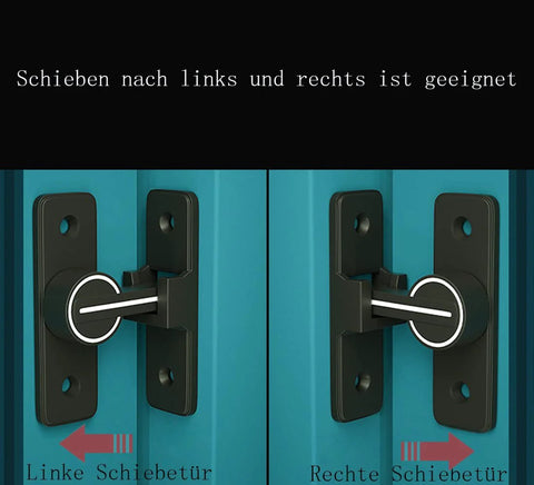 Keyless 90 Degree Barn Door Lock Hardware With Night Light Mode installed on left and right sliding doors