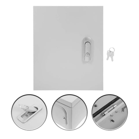 Built Tough Heavy Duty Weatherproof Junction Box 25x30x14 Cm Plastic Distribution Panel with lock, keys, and close-up details