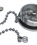 Stainless Steel Boat Deck Fill Cap With Chain 1.5 Inch Gas Cap Replacement 316 Grade Marine Filler Cap With Rubber Seal Built Tough