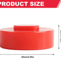 Red polyurethane jack pad support point, 65mm diameter, 26mm thick, designed for Porsche 911 924S 944 vehicle maintenance.