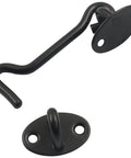 Two Pack Privacy Hook And Eye Latches, 4 Inch Stainless Steel Barn Door Latch For Sliding Doors And Gates, Black Door Lock Hardware