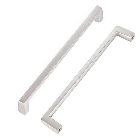 Solid Square Bar Cabinet Handle In Matte Brushed Nickel 6 Inch Center To Center 152 Mm 6 Pack Furniture Pulls