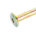 Close-up of a Heavy Duty M6 X 80mm bunk bed bolt, zinc plated steel, designed for sturdy furniture and wood assemblies.