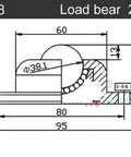 Heavy Duty Ball Bearing Caster Smooth 360 Degree Universal Wheel No Sweat Stem Roller For Shop Carts And Crates Built Different To Crush Heavy Loads Solid One Pack detailed technical drawing with dimensions.