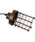 Close-up of mini metal cage shade from Three Pack Rustic Pendant Lights With Mini Metal Cage Shades In Bronze Finish Industrial Vibe