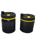 Pro Grade Espresso Wdt Tool Spinner Is A Real Clump Crushing Game Changer Smooth Planetary Gear Distributor with yellow accents.
