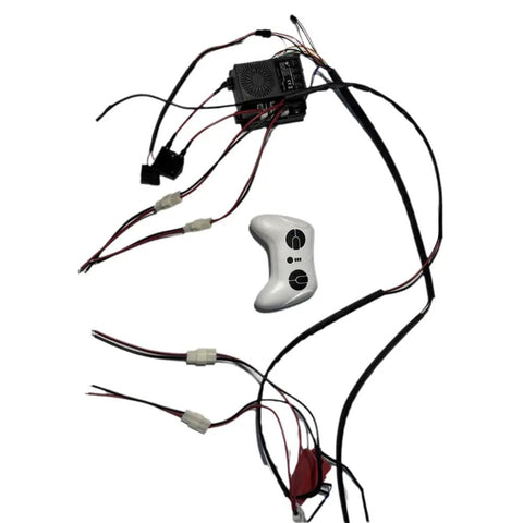 High Power DIY 2.4G Harness Conversion Kit for Kids Ride On Toys Upgrade, wiring and remote on white background