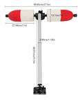 Portable Kayak Stabilizers Kit with Quick Release Outriggers, Solid HDPE Floats dimensions shown