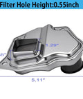 Nissan CVT Transmission Filter with measurements; part of the Nissan CVT Transmission Filter And Oil Pan Gasket Kit For Altima Rogue And Sentra 2.0L 2.5L With JF011E RE0F10A RE0F10B Gearbox Oil Strainer Kit DIY Friendly 20 Hole Easy Install Replacement.