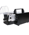 Heavy Duty Electric Terminal Crimping Machine With Seven Quick Swap Dies For No Sweat Wire Compression And Rock Solid Connections At Two Twenty Volts, side view with clear cover.