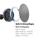 Exploded view of Beefy Strong Magnetic Phone Holder Base With 1 Inch Ball For MagSafe iPhone 17 16 15 14 13 Series Compatible With RAM Mounts And B Size Double Socket Arm 24 N54 Magnet Core Up To 8Kg Vertical Grip For Secure Hands Free Mounting showing magnet structure.