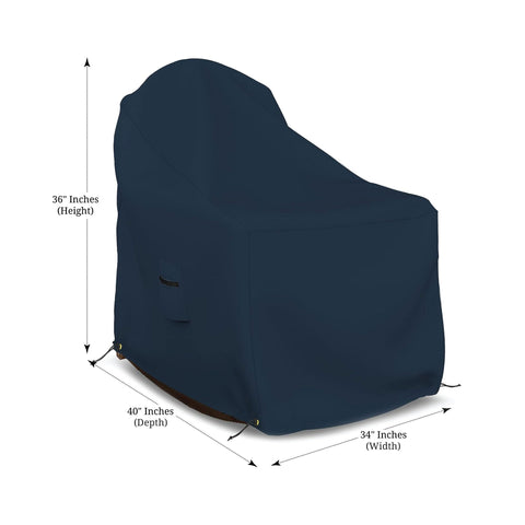 Adirondack Chair Cover Waterproof UV Weatherproof All Season Outdoor Furniture Cover With Air Vent And Drawstrings 34W X 40D X 36H Blue
