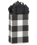 Buffalo Plaid Black Paper Shopping Bags Rose Size 5 1/2 x 3 1/4 x 8 1/2 Inches 100 Pack Eco Friendly Recycled White Kraft Paper Gift Packaging