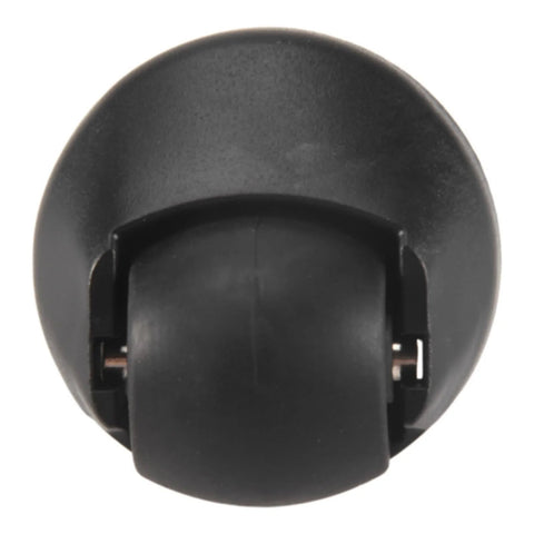 Front view: ABRO universal front wheel for Cecotec/Conga vacuums, black omni-directional wheel