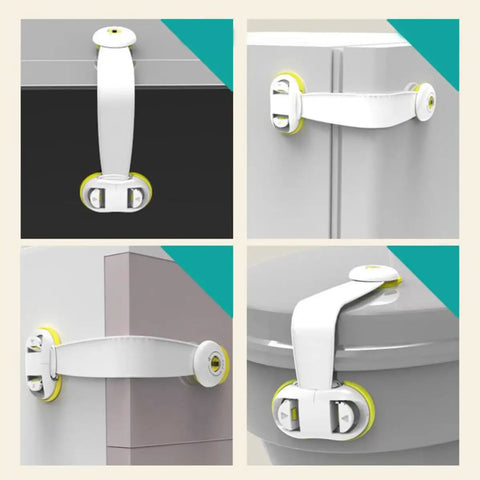 Two Pack Safety Locks For Cabinets And Fridges Easy Install Kid Proof Latches ABS Plastic For Drawers And Appliances