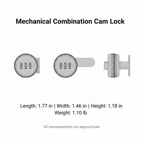 Mechanical Combination Cam Lock Keyless Cabinet Lock For File Cabinets And Storage Lockers With Personal Code
