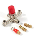 Dual Outlet Alloy Air Regulator Valve For Piston Type Compressors With V Ring Seal Fast Decompression and brass fittings