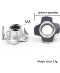 Close-up of metal insert nut for 20 Pack Adjustable Leveling Feet For Furniture With Aluminum Glides And Chair Leg Levelers, Easy Install.