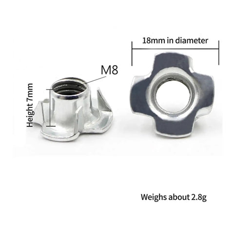 Close-up of metal insert nut for 20 Pack Adjustable Leveling Feet For Furniture With Aluminum Glides And Chair Leg Levelers, Easy Install.