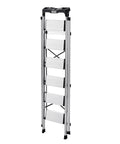 Six Step Folding Ladder With Wide Anti Slip Pedals And Comfort Handgrip Aluminum Portable Stepladder 330 Lbs Capacity Go To Everyday Workhorse For Kitchen Garage Office And Warehouse Lightweight Silver folded aluminum six-step stepladder
